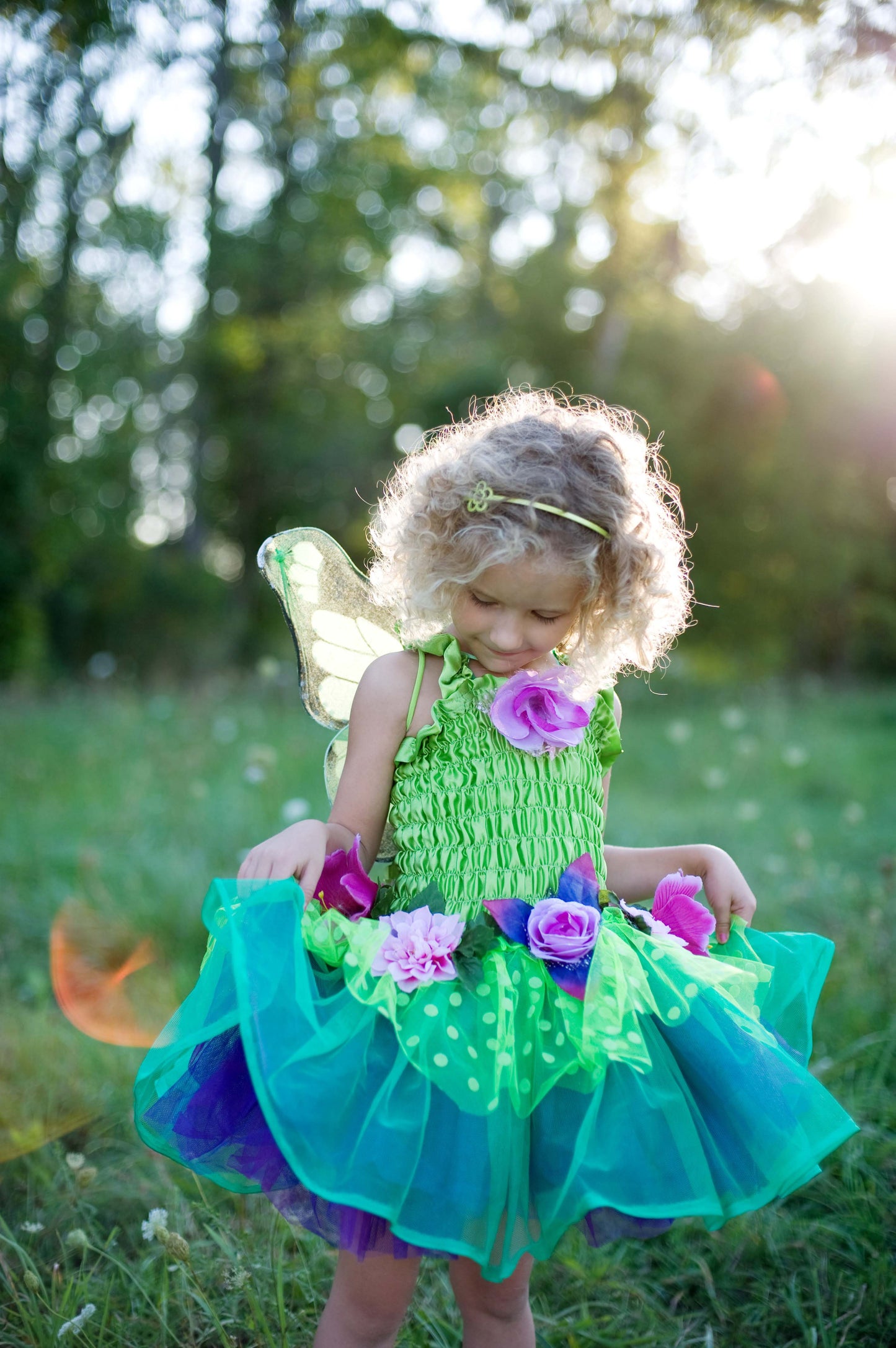 Fairy Blooms Deluxe Dress - Size 3-4 / Green