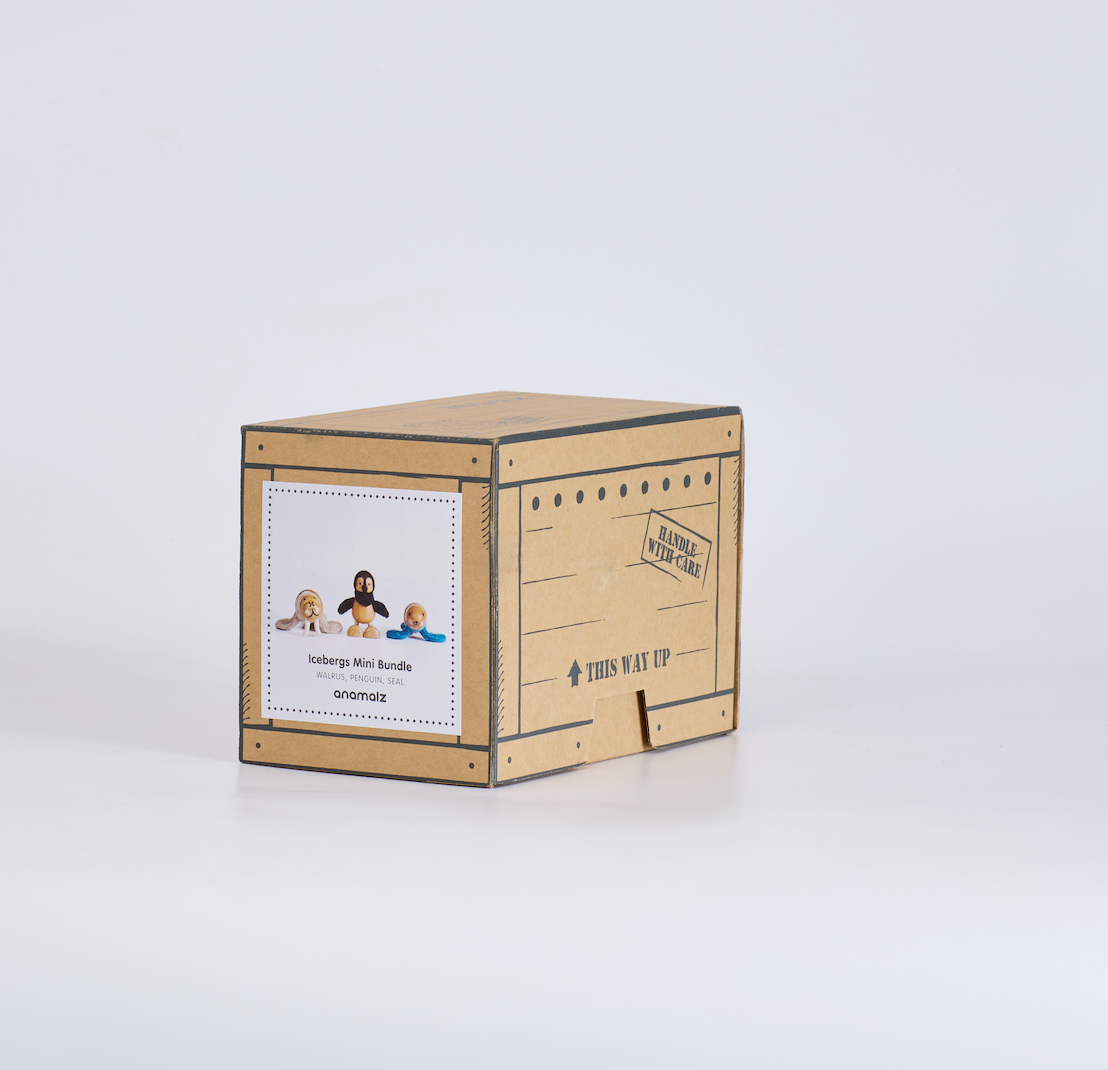 Icebergs Mini Crate: Penguin, Seal, Walrus