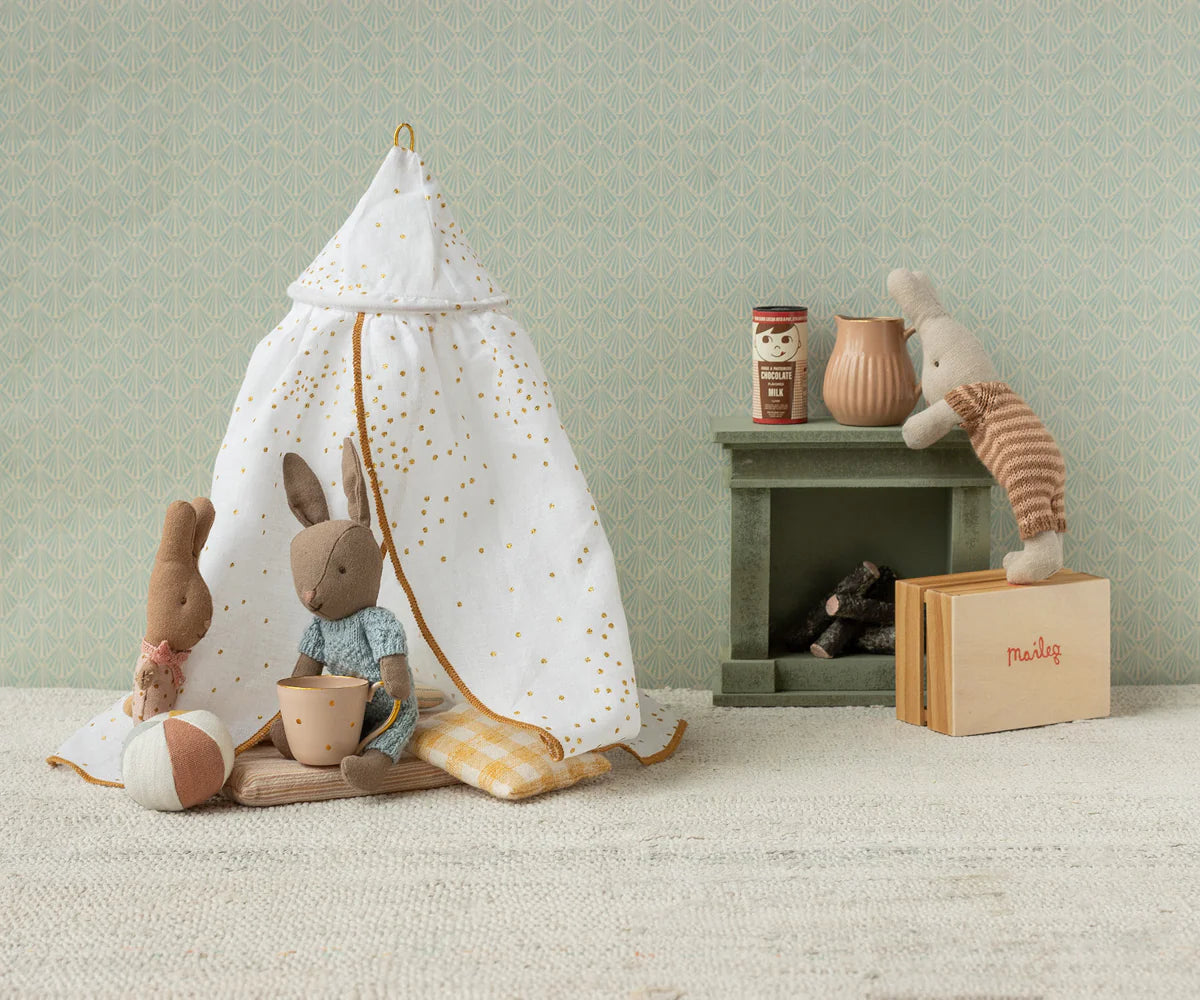 Fireplace, Miniature - Dusty green