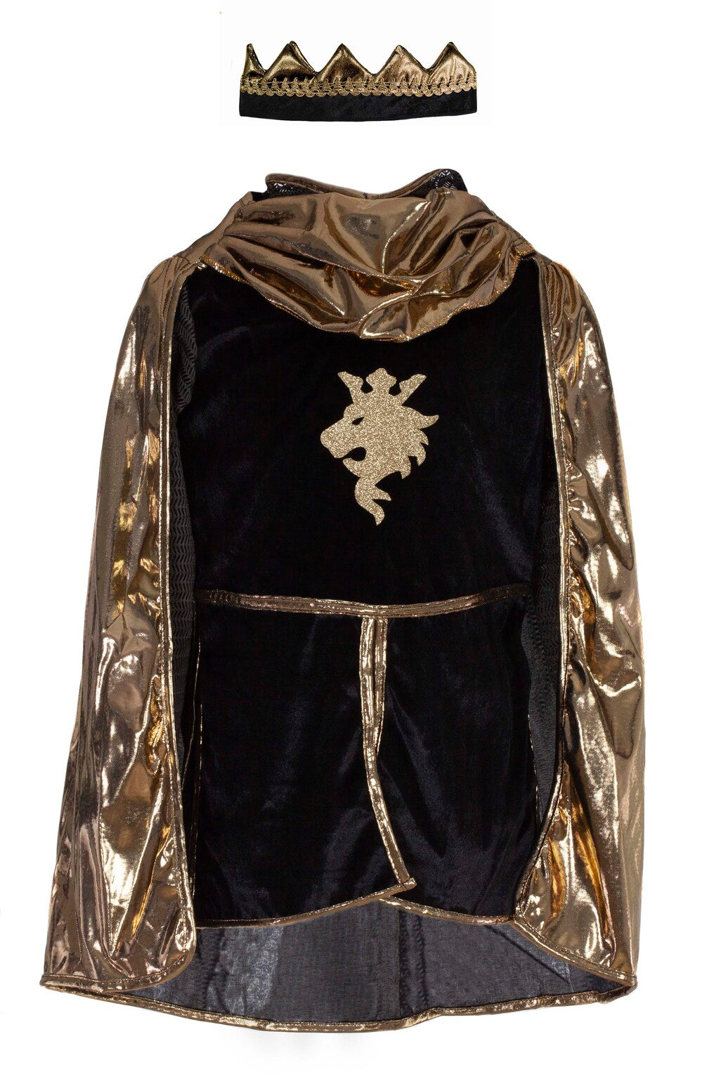 Knight Set with Tunic, Cape and Crown - Size 3-4 / Gold