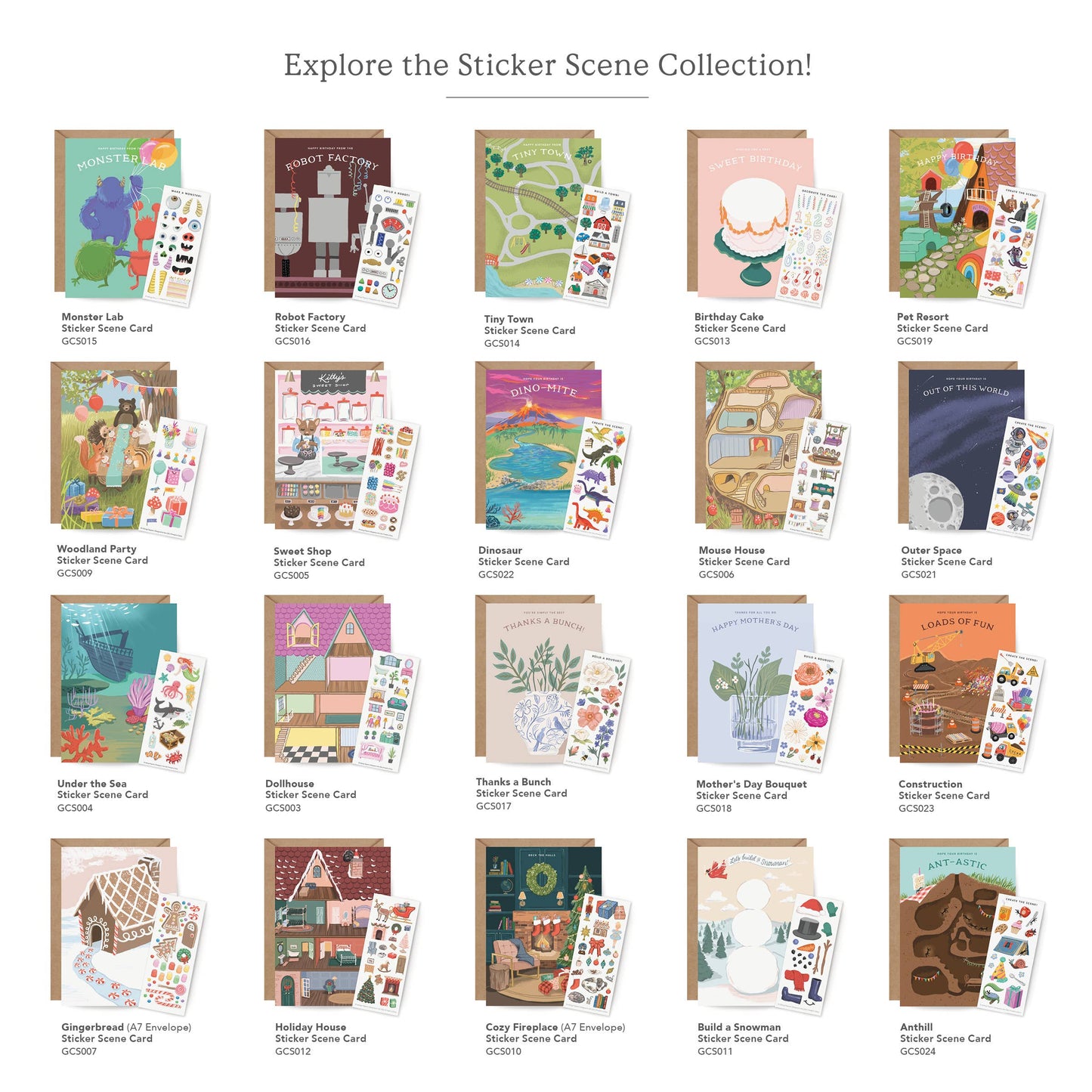 Sticker Scene Card - Construction  Birthday