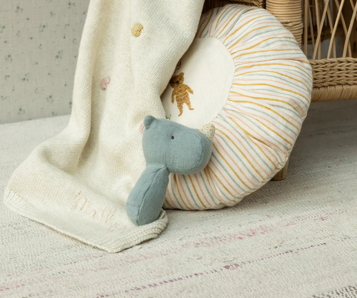 Lullaby friends, Rhino rattle - Dusty blue