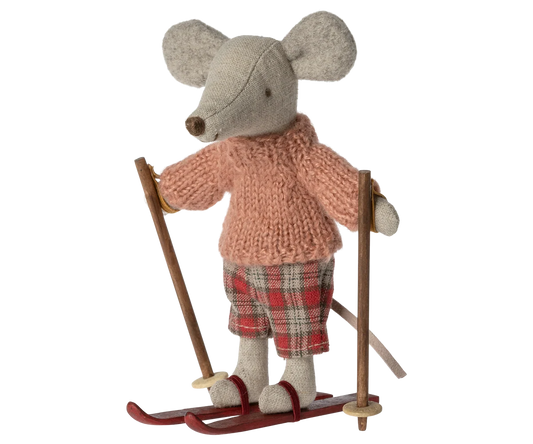 Winter mouse with ski set, Big sister - Rose