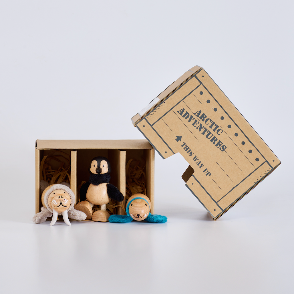 Icebergs Mini Crate: Penguin, Seal, Walrus