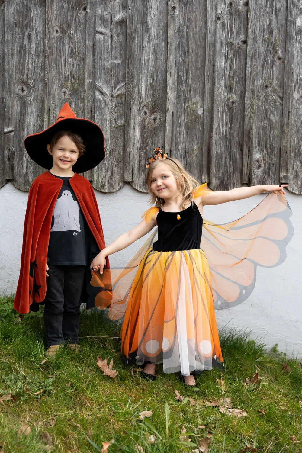 Butterfly Twirl Dress with Wings & Headband, Orange SIZE 7-8