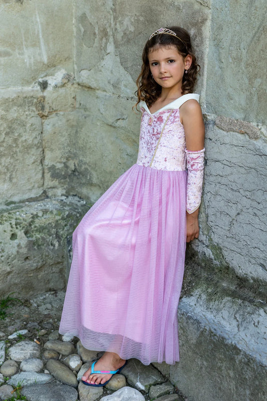 Velvety Soft Sleeping Sweetheart Princess Gown with Arm Warmers SIZE 5-6