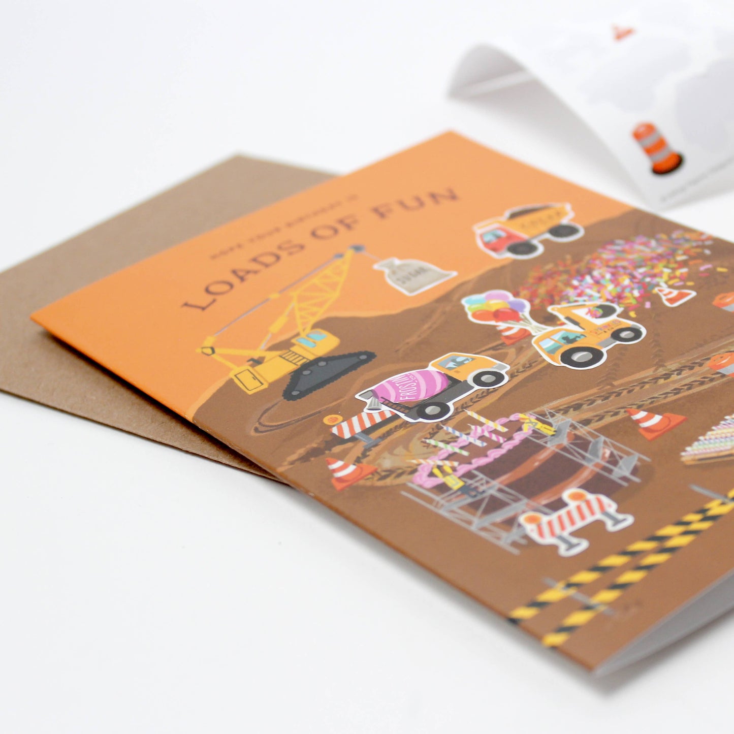 Sticker Scene Card - Construction  Birthday