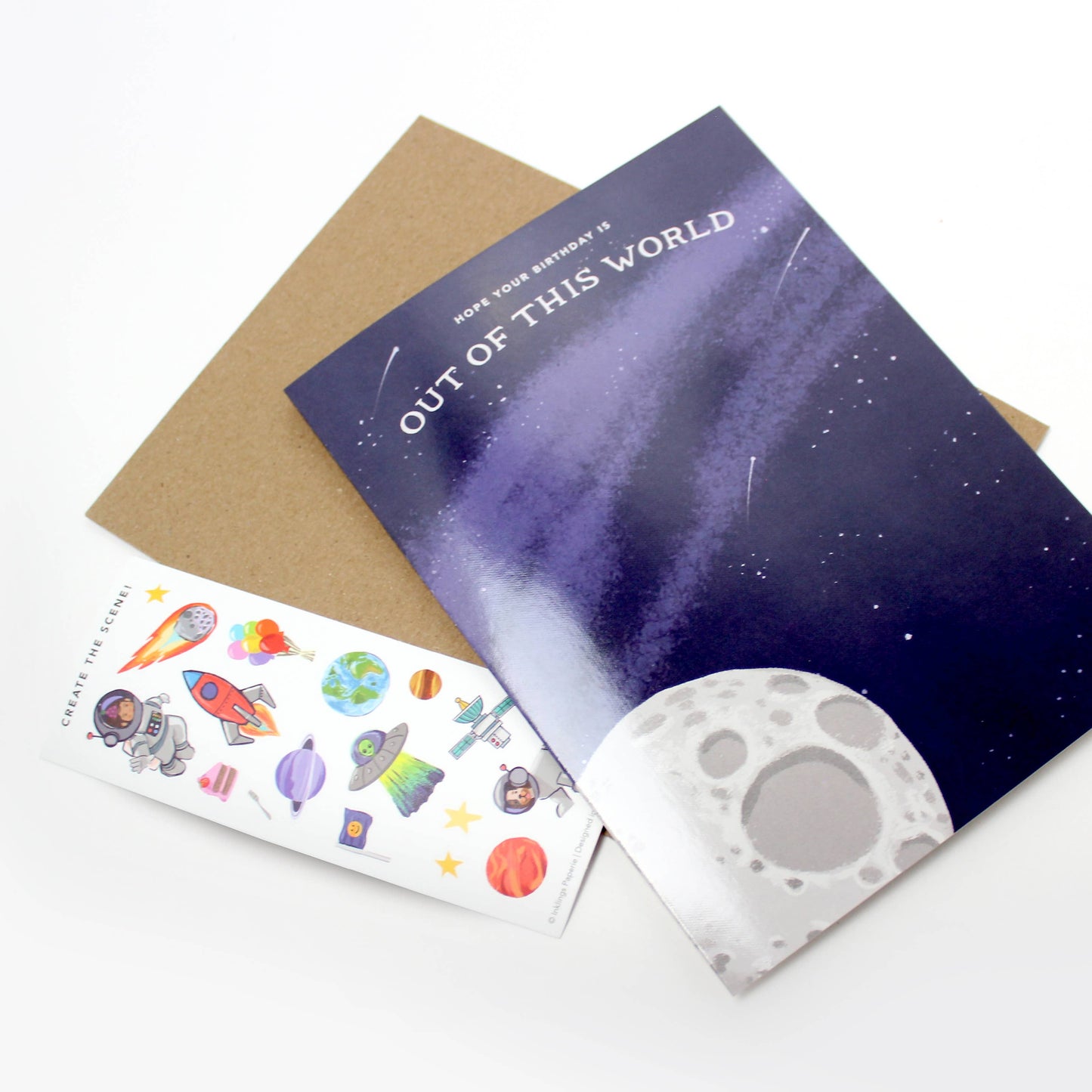 Sticker Scene Card - Outer Space Birthday