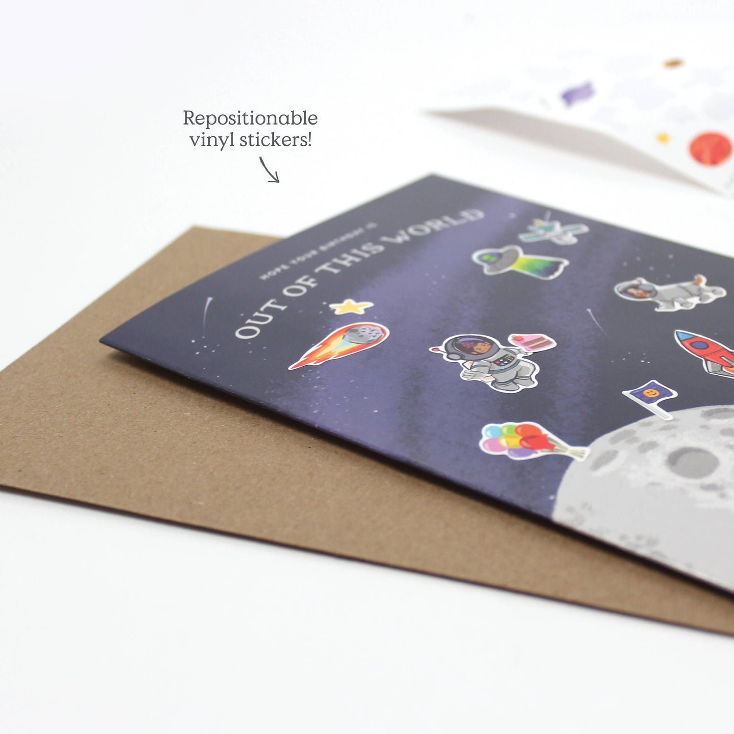 Sticker Scene Card - Outer Space Birthday