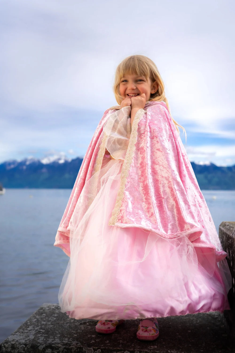 Deluxe Pink Princess Cape SIZE 7-8