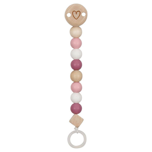 Pink Heart Pacifier Clip