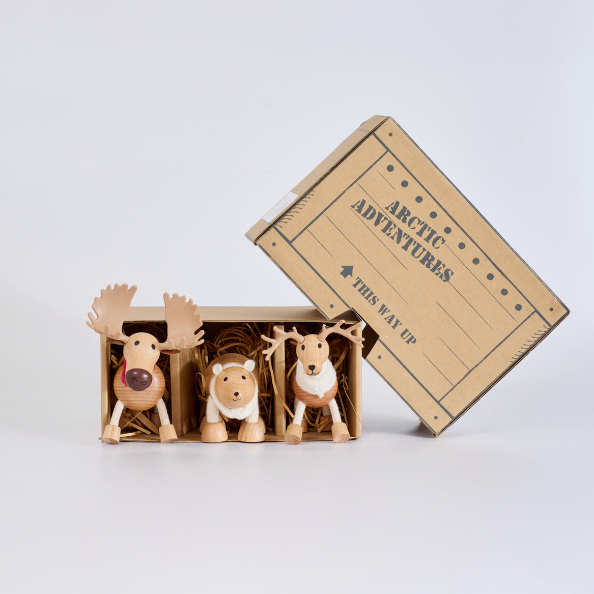 Icebergs Mini Crate: Polar Bear, Reindeer, Moose