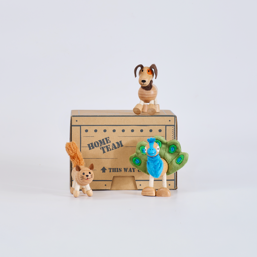 Barnfields Mini Crate: Peacock, Cat, Dog