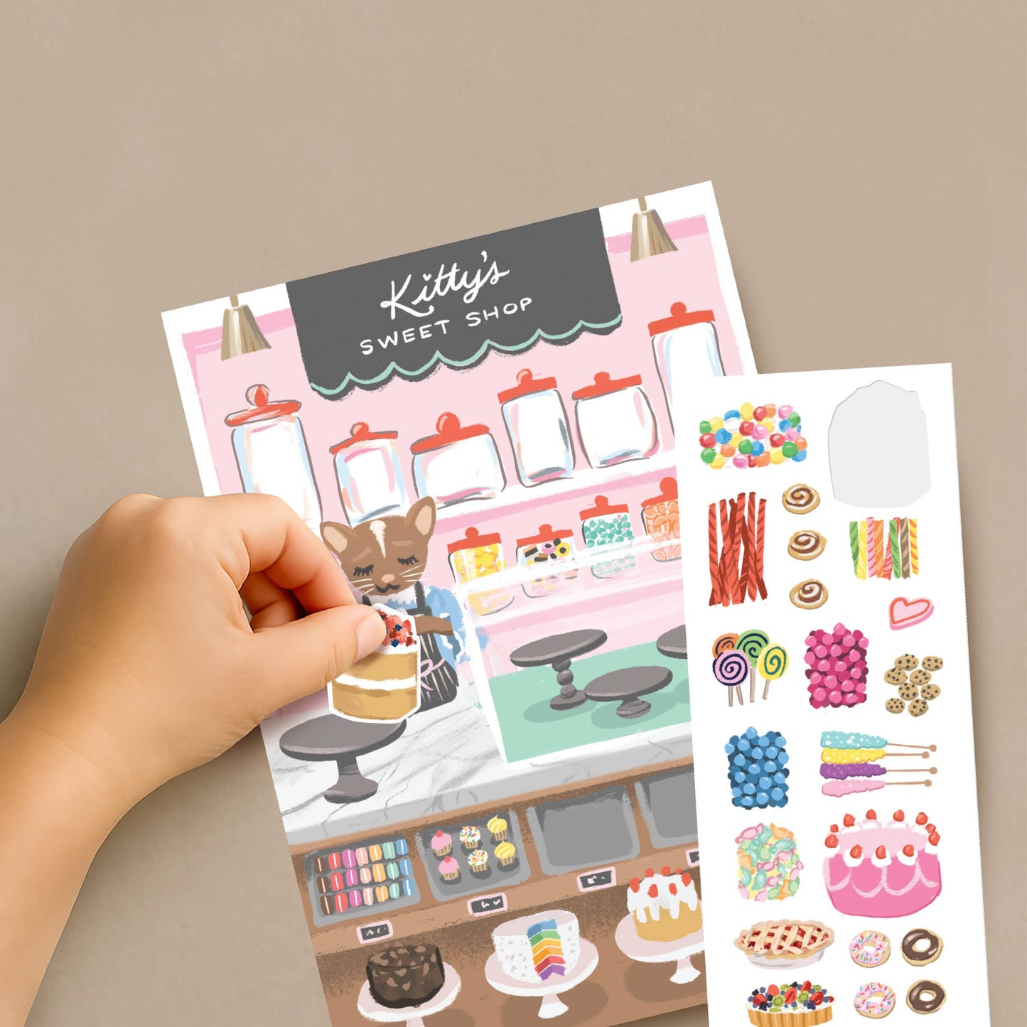 Sticker Scene Card - Sweet Shop