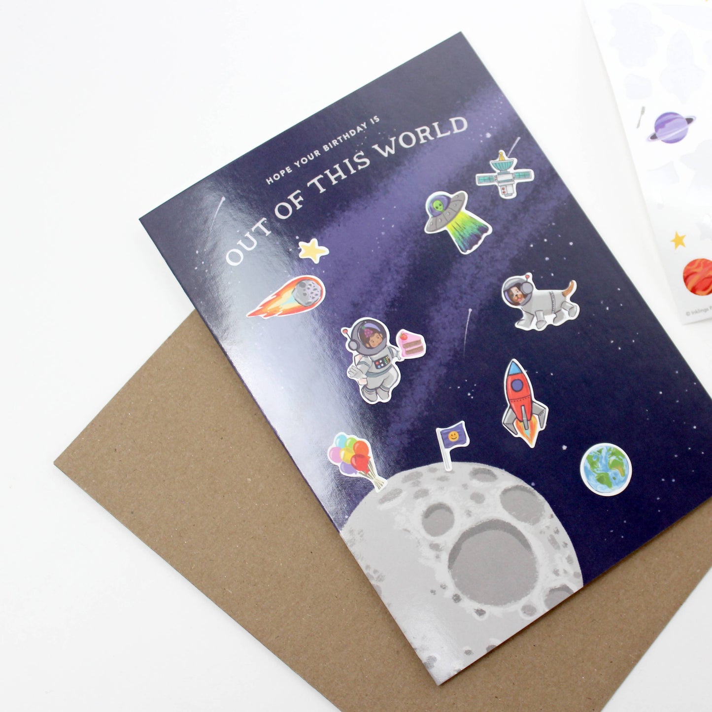 Sticker Scene Card - Outer Space Birthday