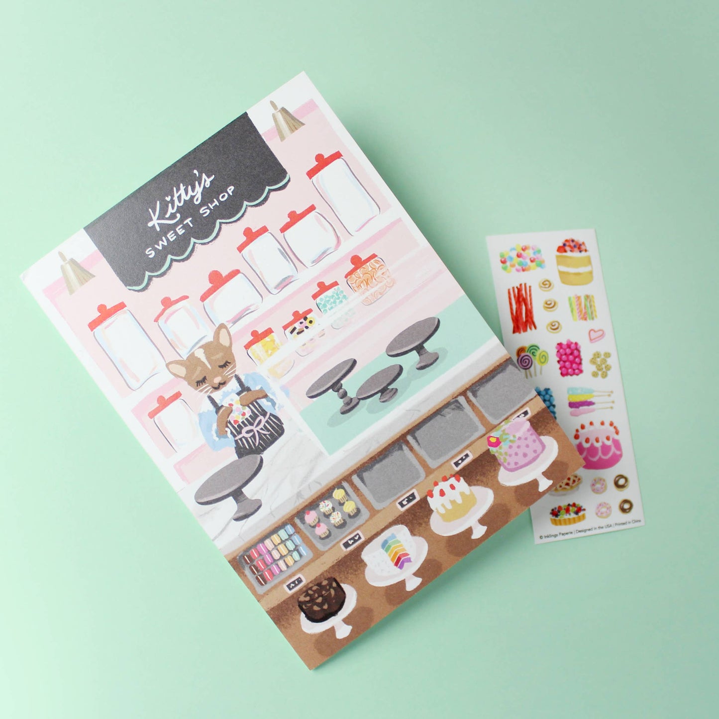 Sticker Scene Card - Sweet Shop
