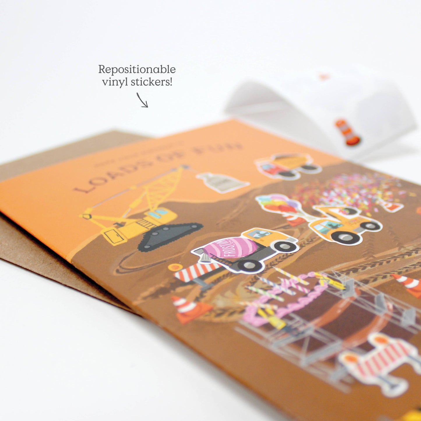Sticker Scene Card - Construction  Birthday