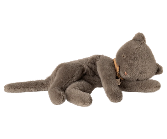 Sleeping kitten plush, Small - Grey