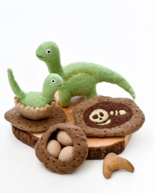 Felt Life Stages of a Dinosaur Brontosaurus