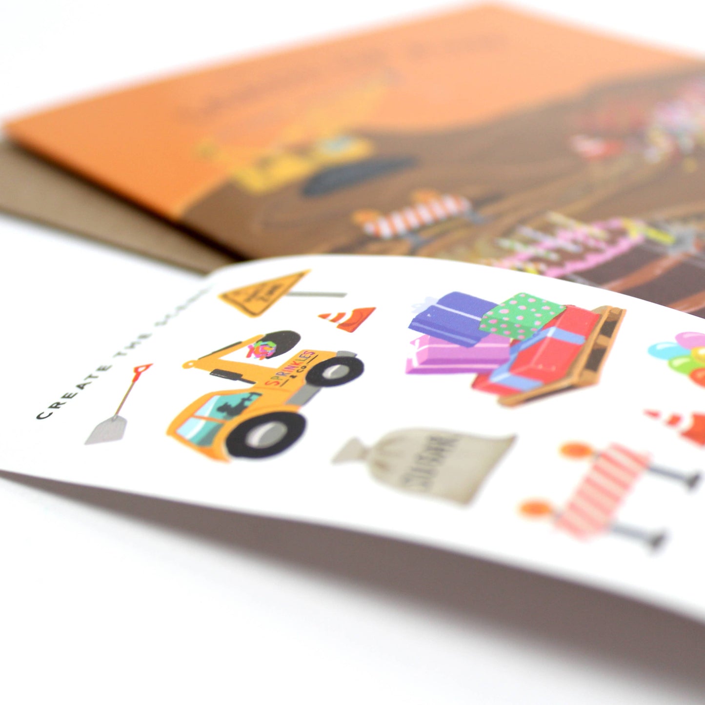 Sticker Scene Card - Construction  Birthday