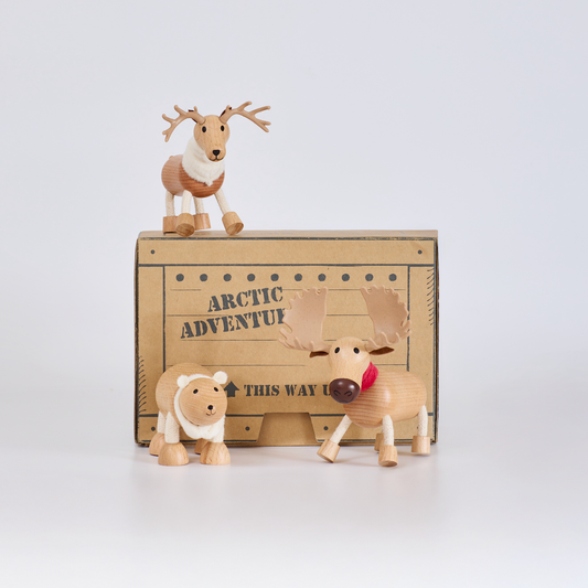 Icebergs Mini Crate: Polar Bear, Reindeer, Moose