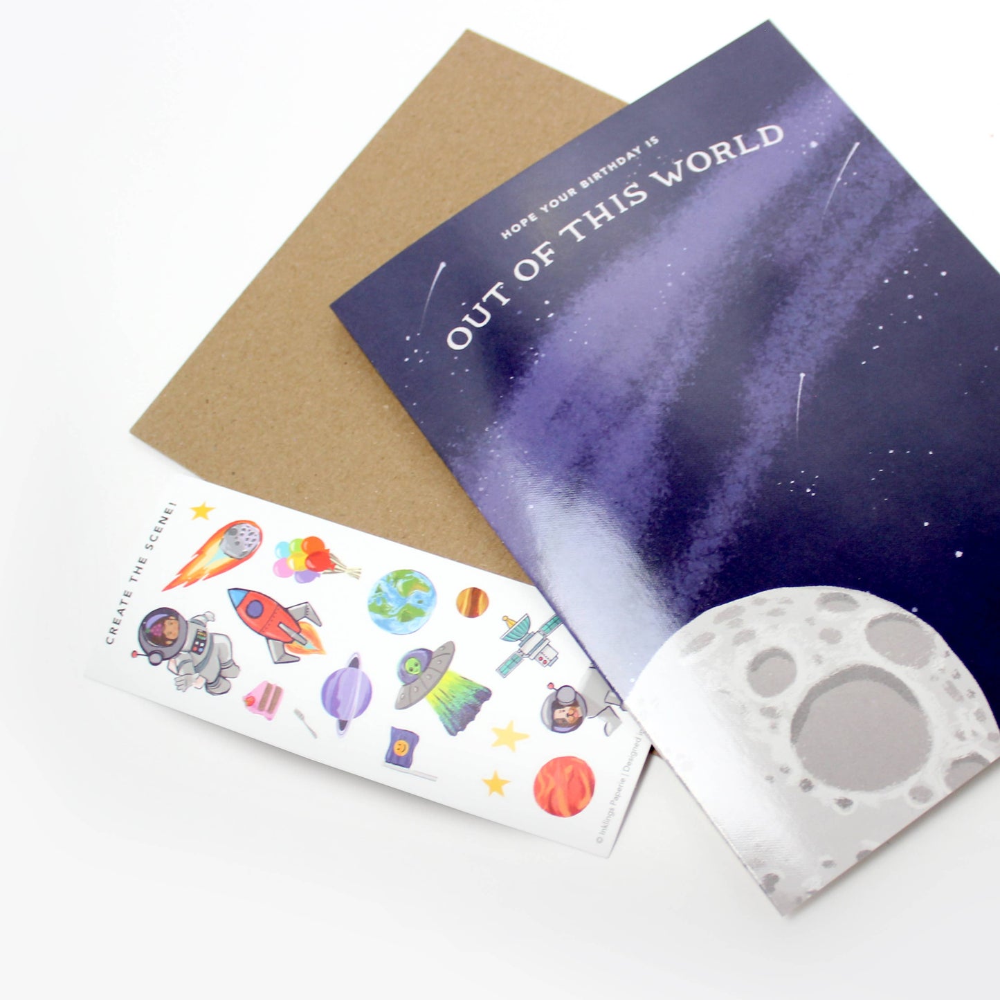 Sticker Scene Card - Outer Space Birthday