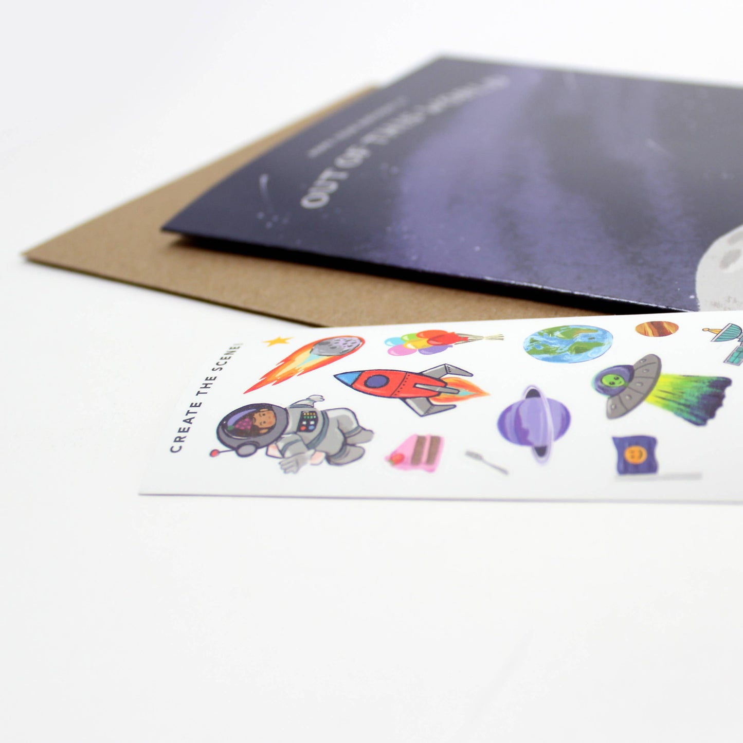 Sticker Scene Card - Outer Space Birthday