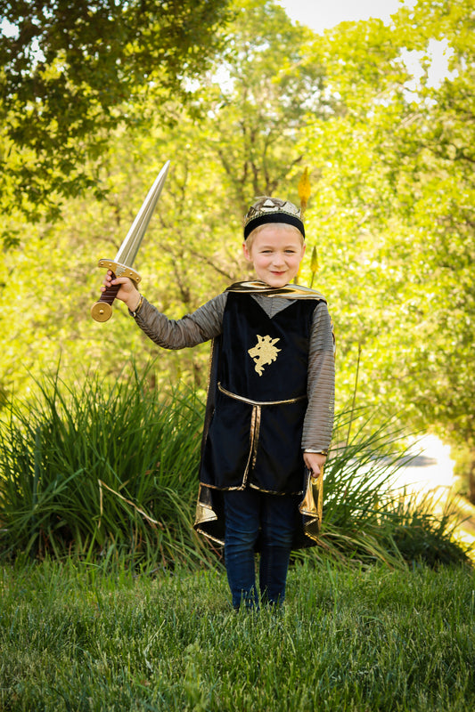 Knight Set with Tunic, Cape and Crown - Size 3-4 / Gold