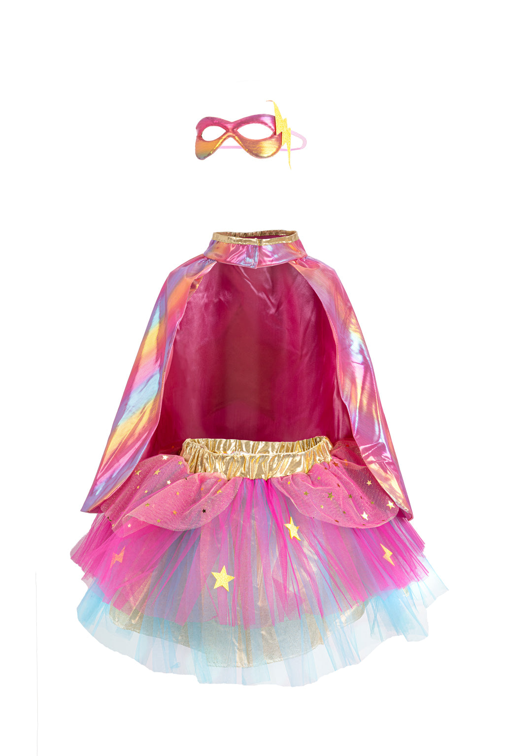Super-duper Tutu/Cape/Mask, Pink & Gold - Size 4-6